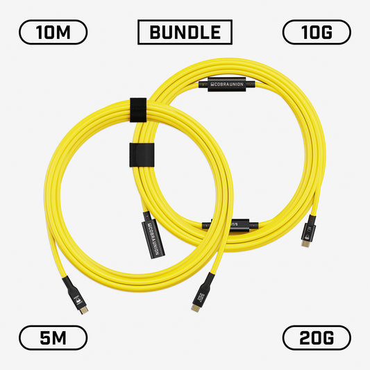 Max Reach Bundle 15M 10G - Yellow Straight