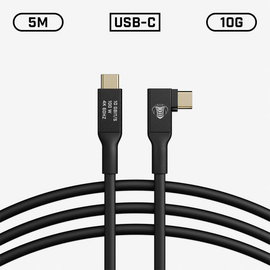 USB-C Tether Cable - 5M 10G/20G Angled