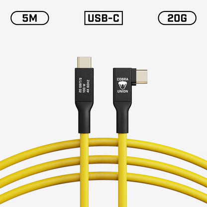 USB-C Tether Cable - 5M 20G Angled