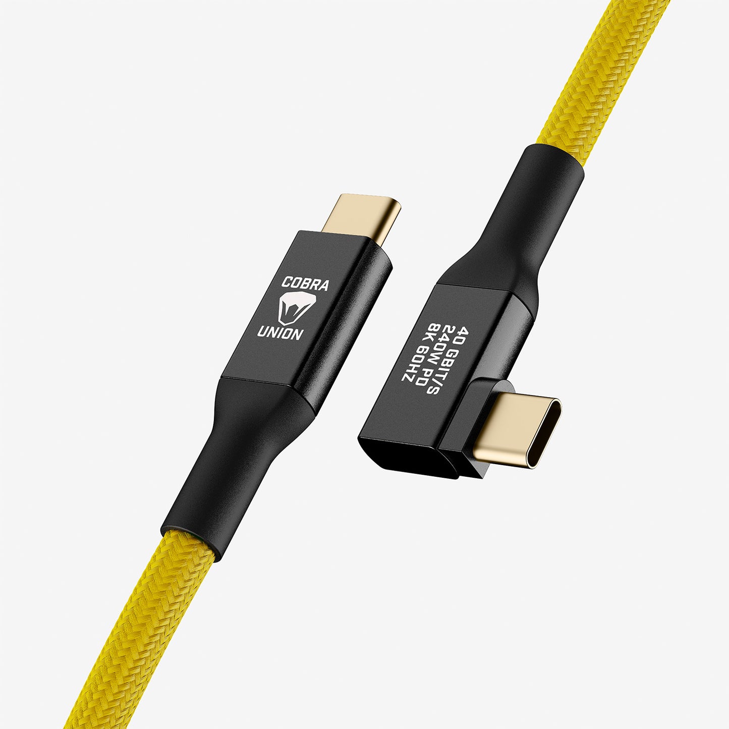 USB-C Cable 0,5M 40G - Yellow Angled