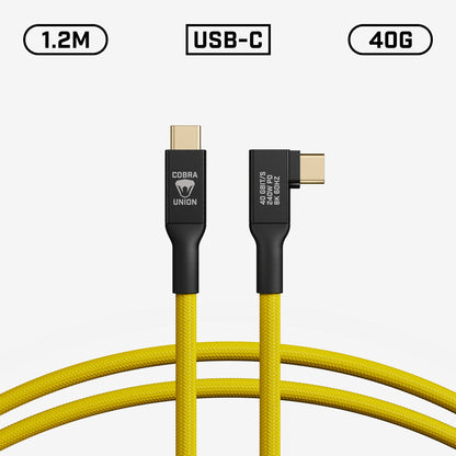USB-C Cable 1,2M 40G - Yellow Angled